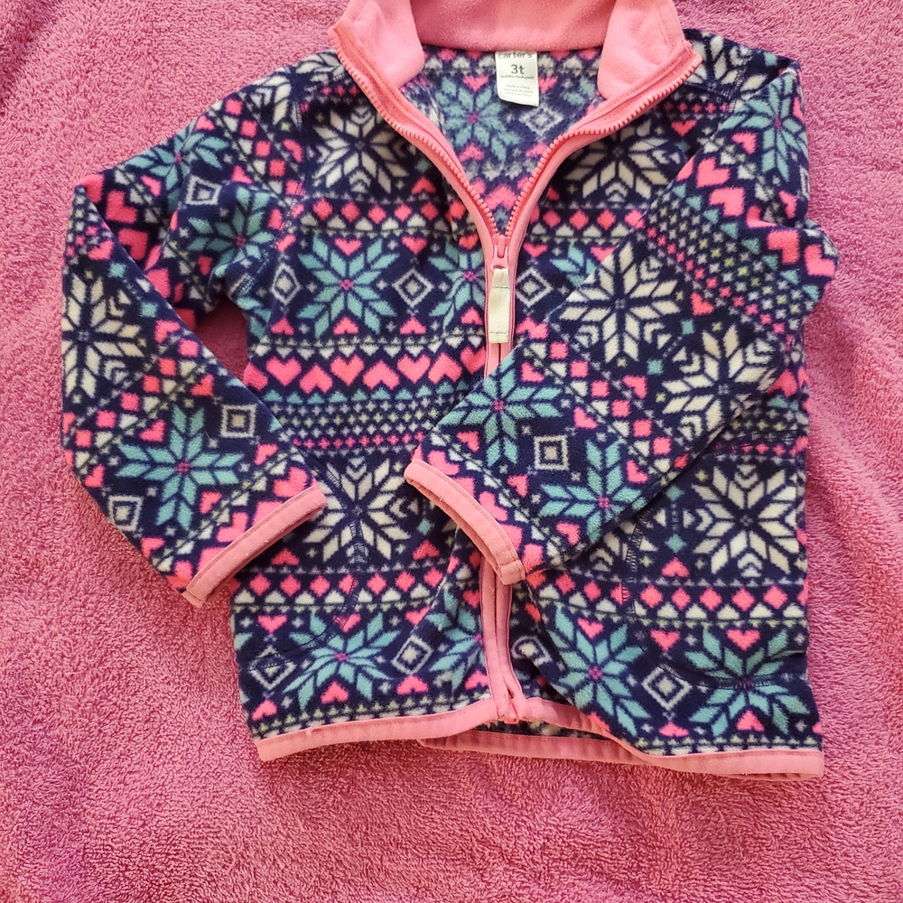 Carter's Pink and Blue Patterned Kids Jacket